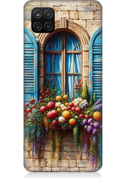 Samsung Galaxy A12 Uyumlu Pencereden Renkli Hayat Desenli Silikon Kılıf