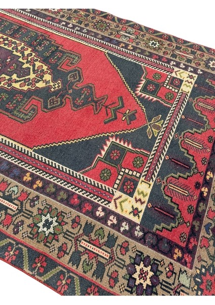 El Dokuma Eskitme Taşpınar Halısı 133X270 Kırmızı Vintage Halı fiyatları