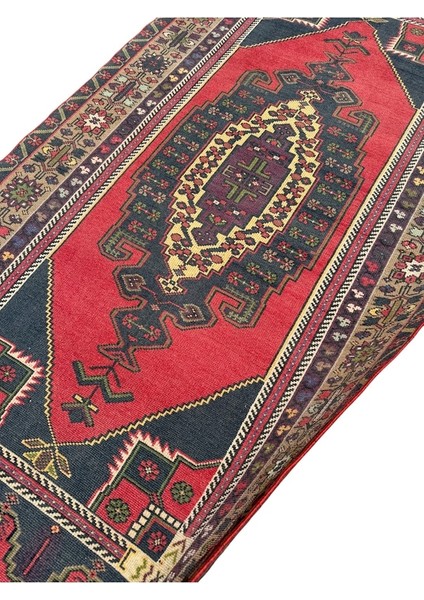 El Dokuma Eskitme Taşpınar Halısı 133X270 Kırmızı Vintage Halı fırsatları