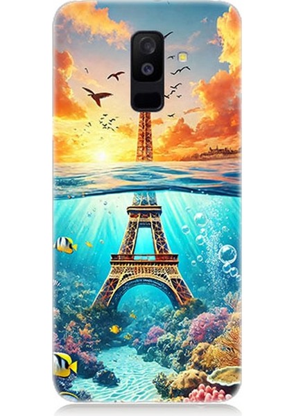 Samsung Galaxy A6 Plus Uyumlu Denizaltında Eyfel Hayali Desenli Silikon Kılıf