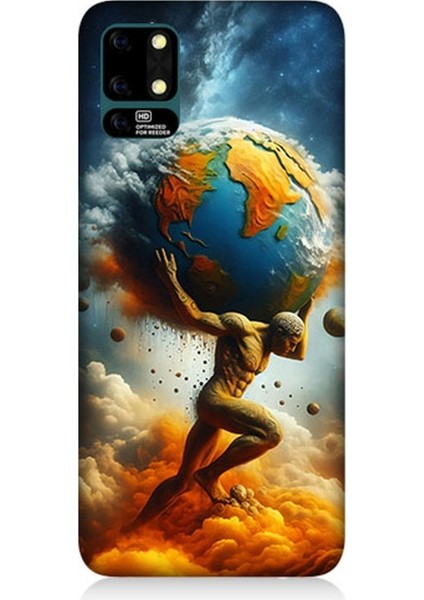 Reeder S19 Max Uyumlu Dünyayı Taşıyan Atlas Desenli Silikon Kılıf