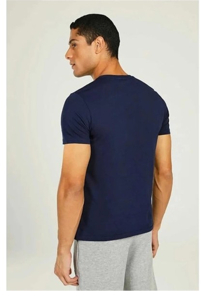 A101497403 M-CT106 Bsc V Nk T-Sh 4fx Erkek T-Shirt Lacivert