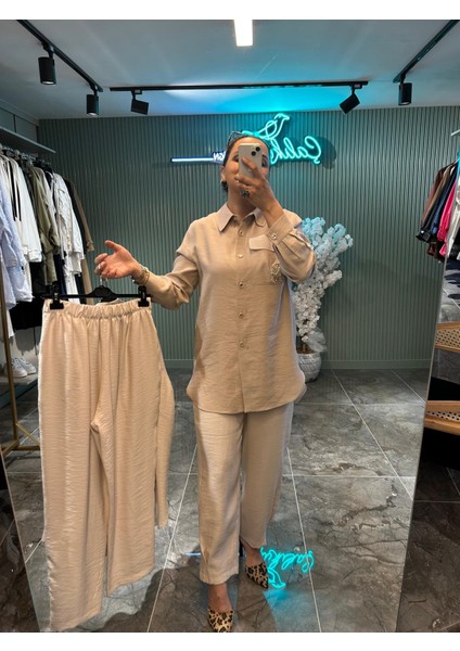 Cebi Taşlı Gömlek Pantolon Takım
