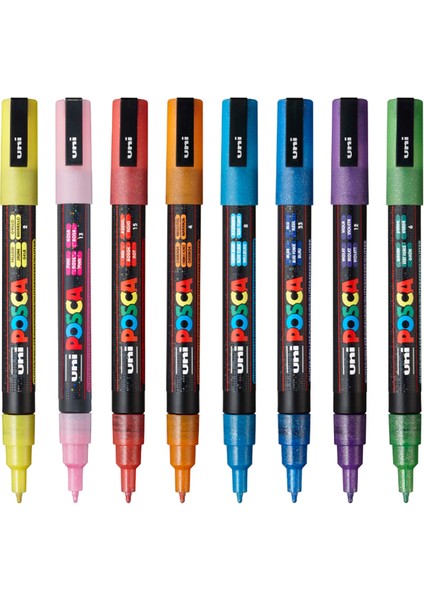 Su Bazlı Marker Seti 8li Ana Renkler 0.9 1.3mm PC3M