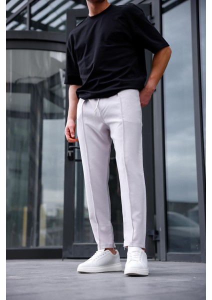 Erkek Gri Renk Esnek Likralı Fermuar Detaylı Jogger Pantolon fırsatları