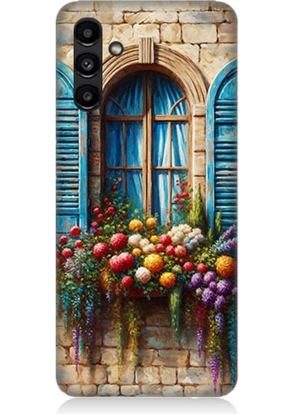 Samsung Galaxy A13 Uyumlu Pencereden Renkli Hayat Desenli Silikon Kılıf