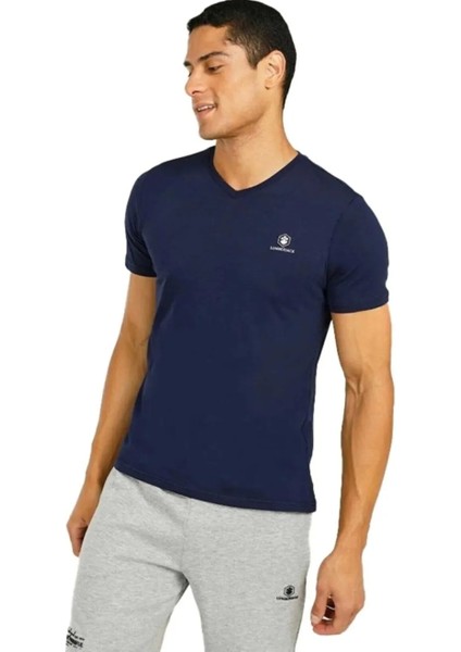 A101497403 M-CT106 Bsc V Nk T-Sh 4fx Erkek T-Shirt Lacivert modelleri