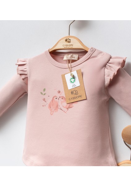 Organik Kuş Desenli Kız Bebek Ikili Takım fırsatları