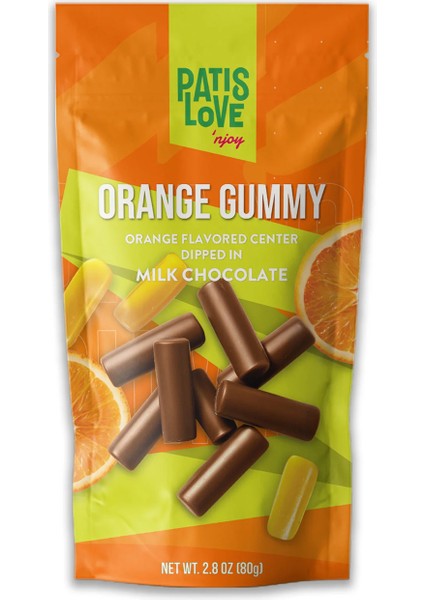 Patislove Sütlü Çikolata Kaplı Portakallı Yumuşak Şekerleme, 80G