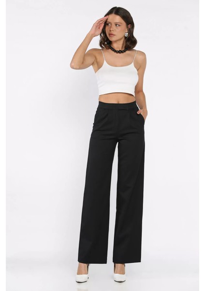 Bel Lastikli Cırtlı Kadın Palazzo Pantolon P-00017679