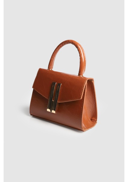 Kadın Zambe Kırışık Deri Tokalı El ve Askılı Çanta Taba fiyatları