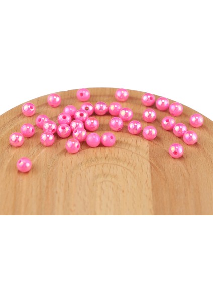 Plastik Inci Pembe Boncuk Kaplama Janjanlı 8 mm 500 Gram Çanta ve Takı Aksesuar Boncuğu