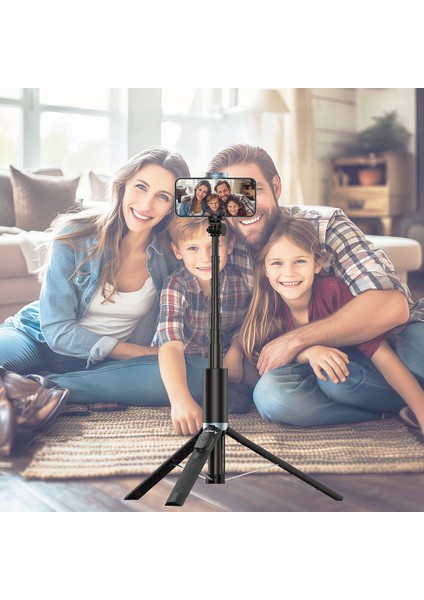KT-259 Tripod ve Selfie Çubuğu 360 Derece Dönebilen Kablosuz Kumandalı Siyah fırsatları