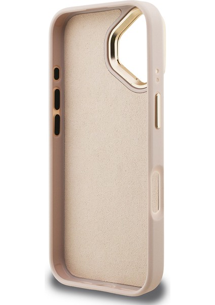 iPhone 16 Uyumlu Kılıf Guess Lisanslı Metal 4g ve Yazı Logolu Kamera Standlı Kapak Pembe fırsatları