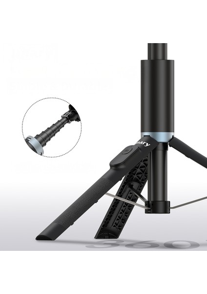 KT-259 Tripod ve Selfie Çubuğu 360 Derece Dönebilen Kablosuz Kumandalı Siyah indirimleri