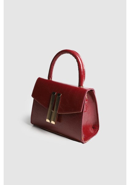 Kadın Zambe Kırışık Deri Tokalı El ve Askılı Çanta Bordo fiyatları