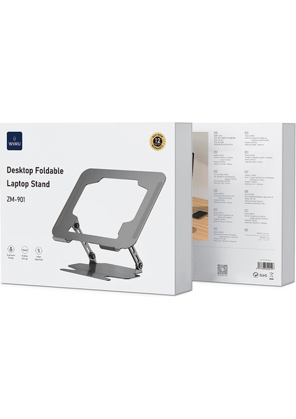 ZM-901 Katlanabilir Ayarlanabilir Notebook ve Laptop Standı Gümüş