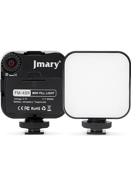 FM-48R Mini Fill Light Telefon-Kamera Üstü Pilli Aydınlatma Işığı Siyah