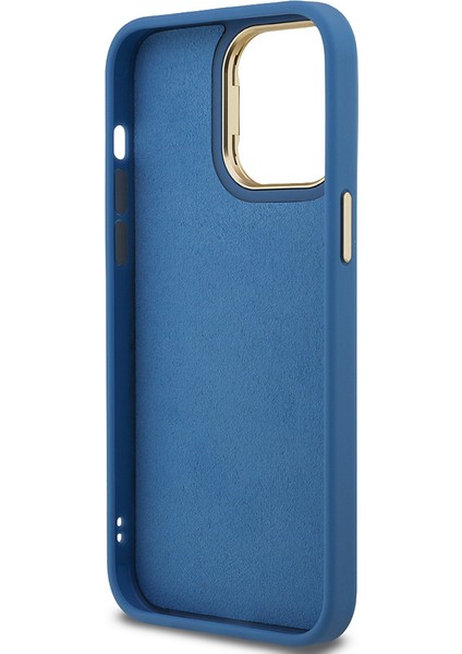 iPhone 13 Pro Max Uyumlu Kılıf Guess Lisanslı Metal 4g ve Yazı Logolu Kamera Standlı Kapak Mavi fırsatları