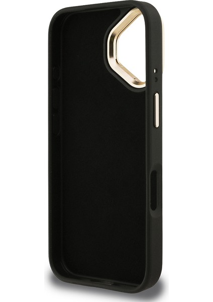 iPhone 16 Uyumlu Kılıf Guess Lisanslı Metal 4g ve Yazı Logolu Kamera Standlı Kapak Siyah fırsatları