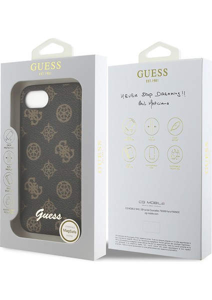 iPhone 16E Uyumlu Kılıf Guess Orjinal Lisanslı M-Safe Şarj Özellikli Yazı Logolu Peony Kapak Siyah indirimleri