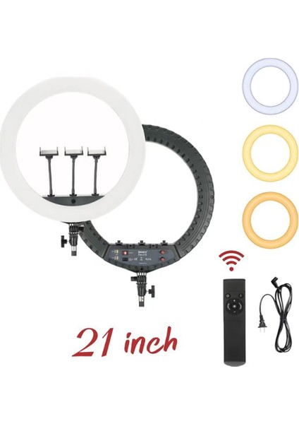 FM-21R Uzaktan Kumandalı 52CM Işıklı Telefon Tutucu Ring Light Siyah fırsatları