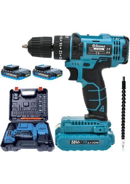 Ultra Akülü 58V Darbeli Vidalama Matkap Seti, Dayanıklı ve Güçlü Performans