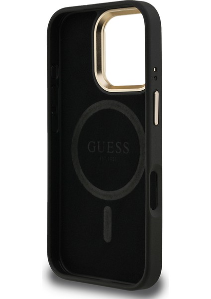 iPhone 16 Pro Max Uyumlu Kılıf Guess Lisanslı Pu Üçgen Logo 4g Desenli Kamera Standlı Kapak Siyah fırsatları