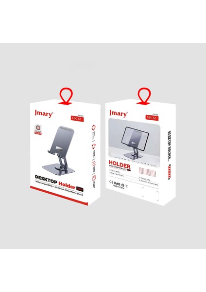 Mk-61 Ayarlanabilir Katlanabilir 360 Derece Dönebilen Telefon ve Tablet Standı Gri indirimleri