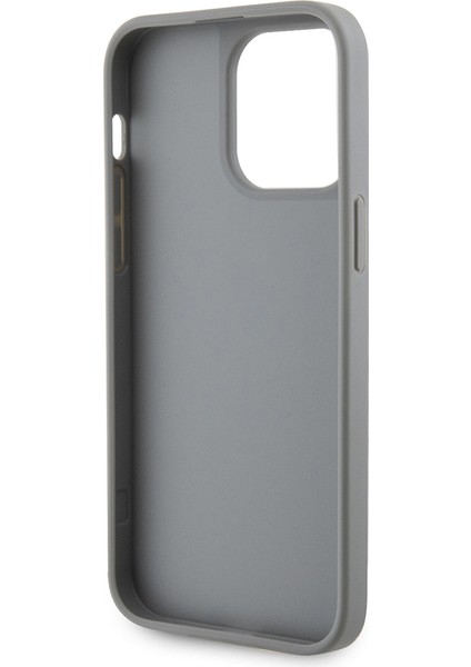 iPhone 14 Pro Max Uyumlu Kılıf Guess Orjinal Lisanslı Taşlı Arka Yüzey Üçgen Logolu Kapak Gümüş