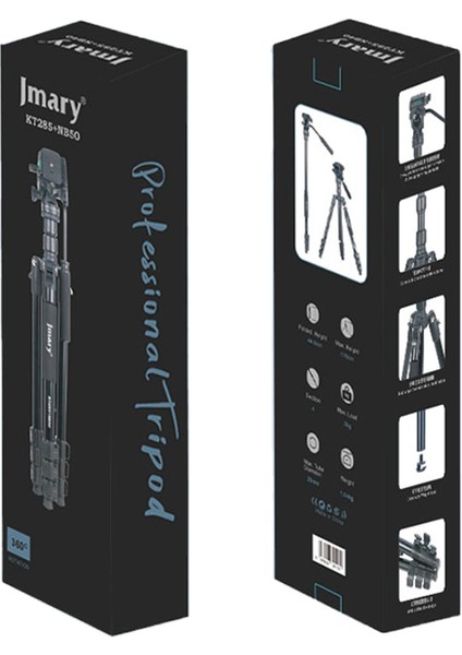 KT285+NB50 Ayarlanabilir Başlıklı Tripod Siyah indirimleri