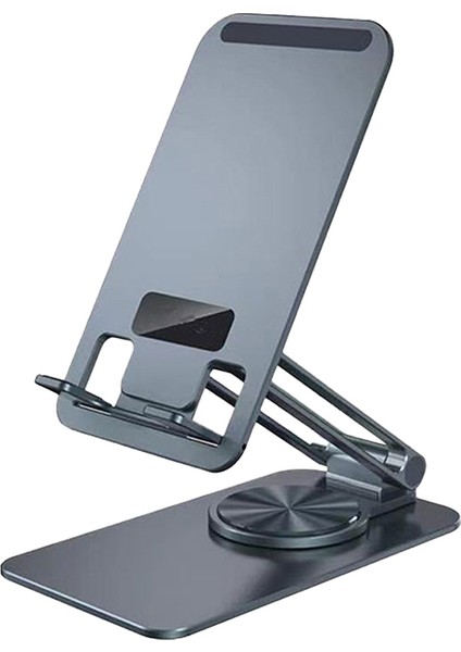 Mk-60 Ayarlanabilir Katlanabilir 360 Derece Dönebilen Telefon ve Tablet Standı Gri