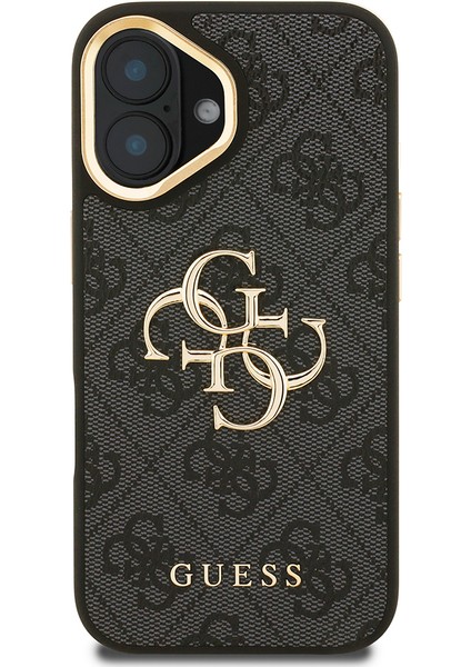 iPhone 16 Plus Uyumlu Kılıf Guess Lisanslı Metal 4g ve Yazı Logolu Kamera Standlı Kapak Siyah fiyatları