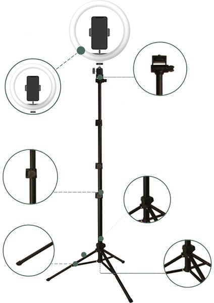 FM-536A Bluetooth Kumandalı Tripod Telefon Tutucu Ring Light Siyah fırsatları