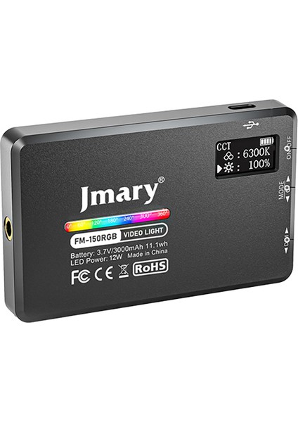 FM-150RGB Rgb LED Telefon-Kamera Üstü Aydınlatma Işığı Siyah fırsatları