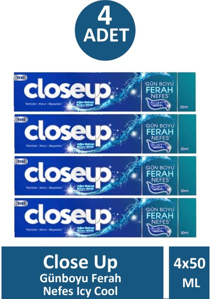Günboyu Ferah Nefes Icy Cool 50 ml 4 Adet