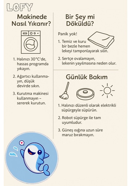 Çocuk Odası Halısı - Sevimli Balina Desenli Mavi Renk Yuvarlak Halı