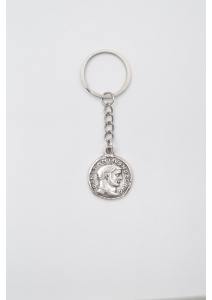 Antik Roma Dönemi Sikke Anahtarlık - Antik Gümüş Kaplama - Kadın Erkek