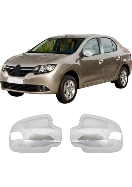 Renault Symbol Uyumlu 2013 Ve Üzeri Krom Ayna Kapağı 2 Parça Abs Krom Kaplama