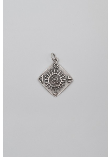 Güneş ve Göz Sembollü Anahtarlık - Antik Gümüş Kaplama - Kadın Erkek modelleri