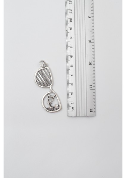 Gözlük ve Love Anahtarlık - Antik Gümüş Kaplama - Kadın Erkek fırsatları