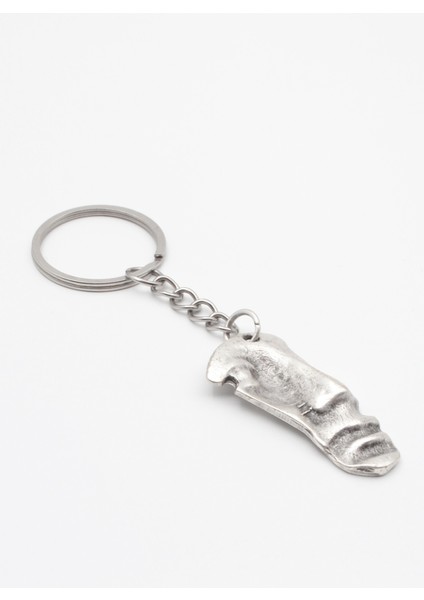 Sanatsal Yüz Anahtarlık - Antik Gümüş Kaplama - Kadın Erkek fiyatları