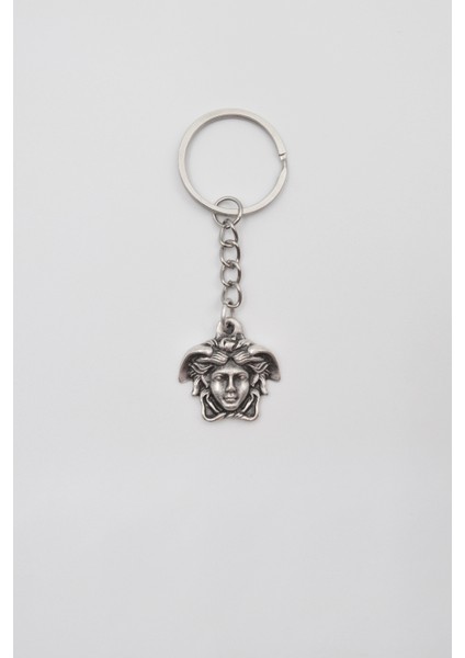 Mitologjik Medusa Anahtarlık - Antik Gümüş Kaplama - Kadın Erkek