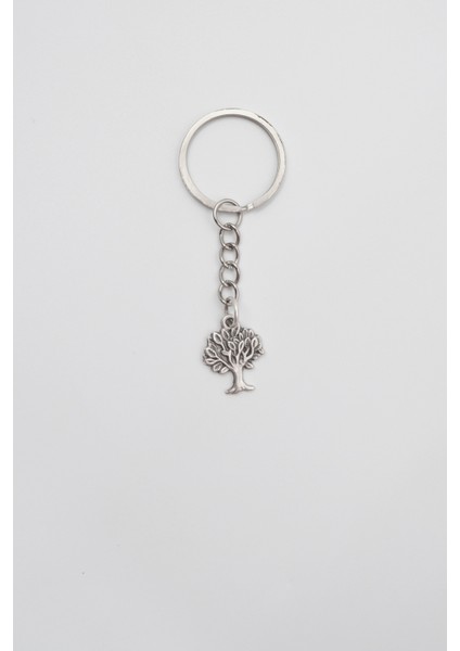 Hayat Ağacı Anahtarlık - Antik Gümüş Kaplama - Kadın Erkek