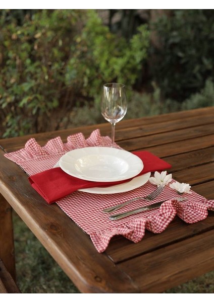 Pötikare Buldan Keten Kırmızı Amerikan Servis 6 Adet