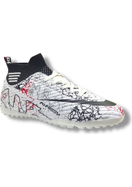 Çoraplı Halısaha Ayakkabı Beyaz Siyah Desenli fiyatları