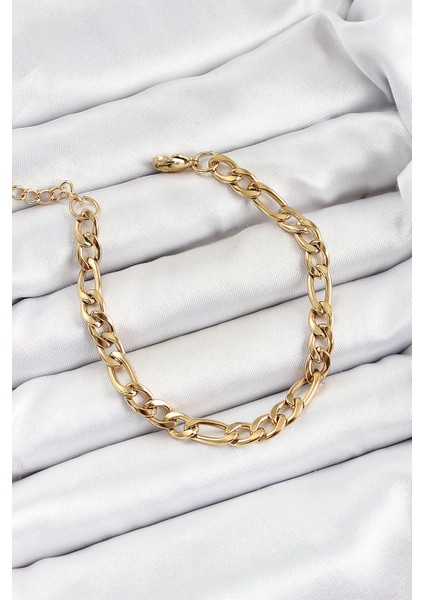Gold Renk Zincir Erkek Bileklik - EBJ250620W35766