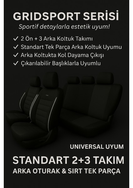Audi Rs-7 2013–2024 Grindsport Serisi Koltuk Kılıfı Siyah Beyaz Pamuklu Kumaş ve Deri Detaylı fiyatları