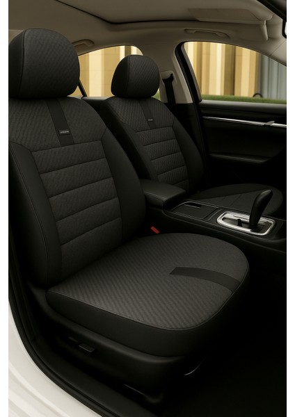 Ford Ka 1996–2008 – Vira Gripdsport Serisi Deri Detaylı Standart100 Sertifikalı Araç Koltuk Kılıfı Seti Siyah