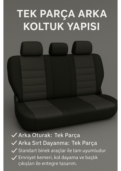 Citroën Nemo 2008–2017 Grindsport Serisi Koltuk Kılıfı Siyah Kırmızı Pamuklu Kumaş ve Deri Detaylı modelleri